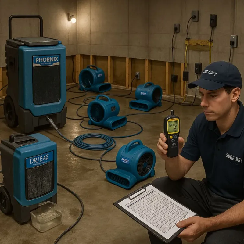 Structural Drying and Dehumidification process in Sullivan, ME